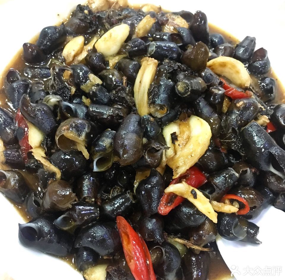 紫苏炒生坑螺图片