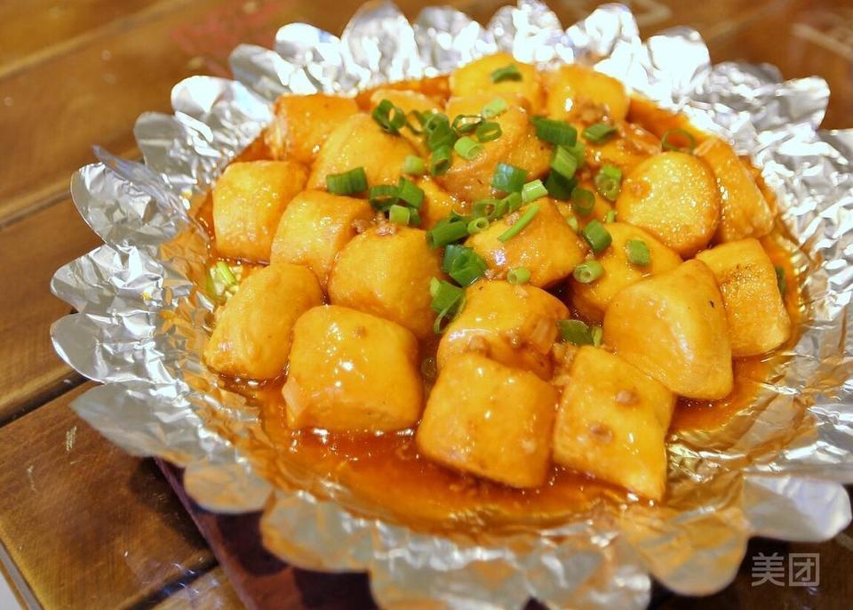 铁板包浆豆腐图片