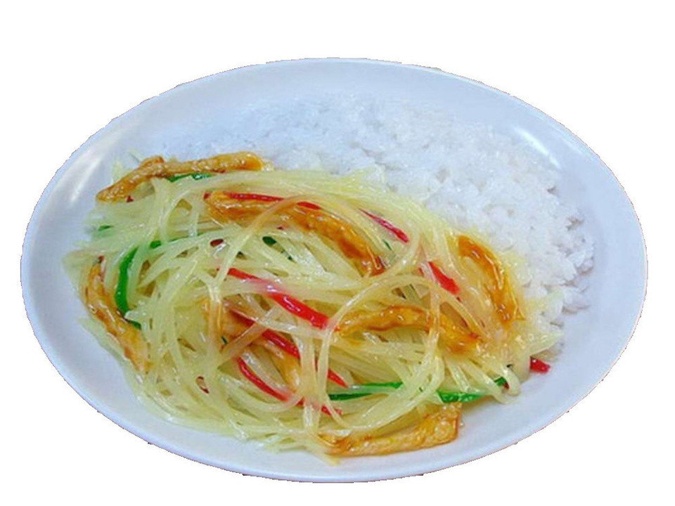 青椒土豆丝饭图片