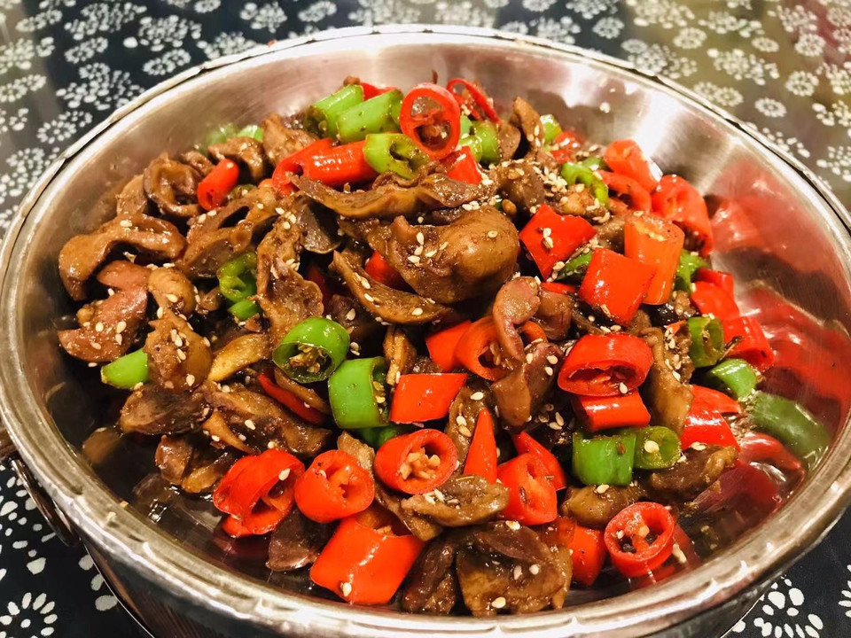 香辣孜然鸡杂图片