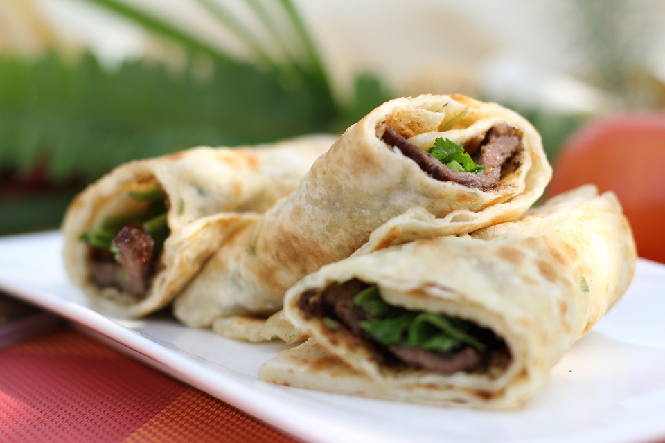 黑椒牛肉卷饼图片