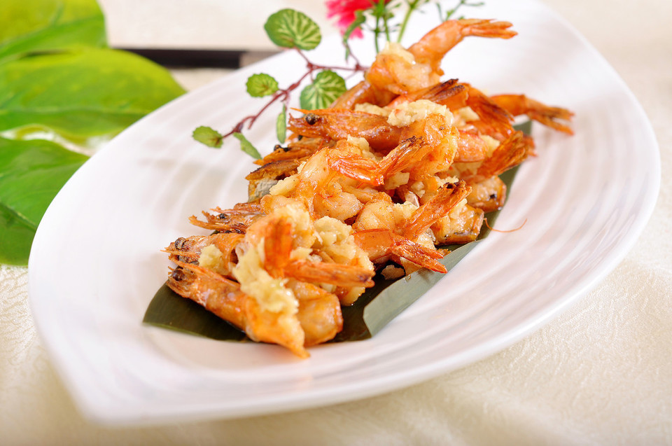 金牌蒜蓉qq虾图片