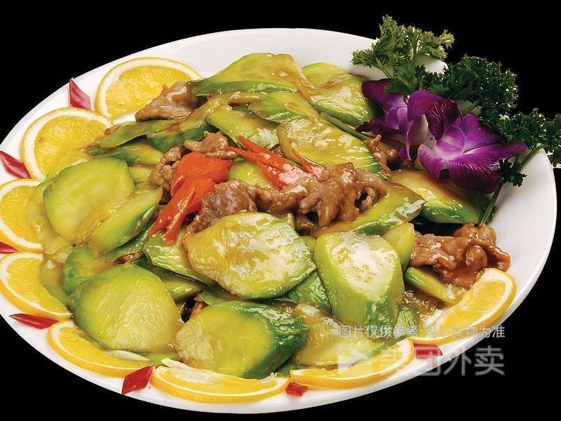 西葫芦炒牛肉盖浇饭图片