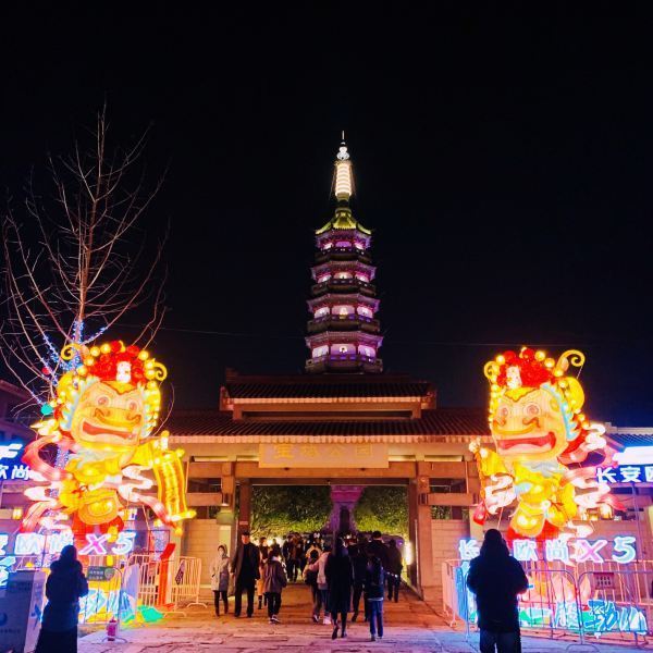 携程用户:这是位于南京永寿塔园的,溧水第四庙秦淮源头灯会,由于天气