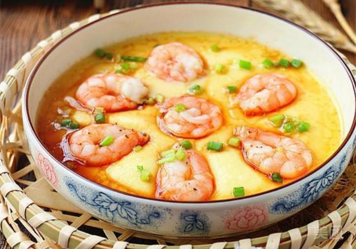 虾仁蒸水蛋图片