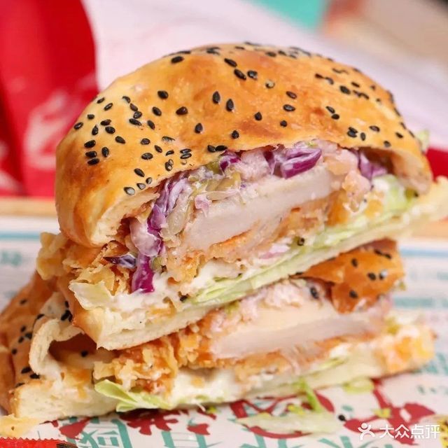 藤椒鸡腿堡图片