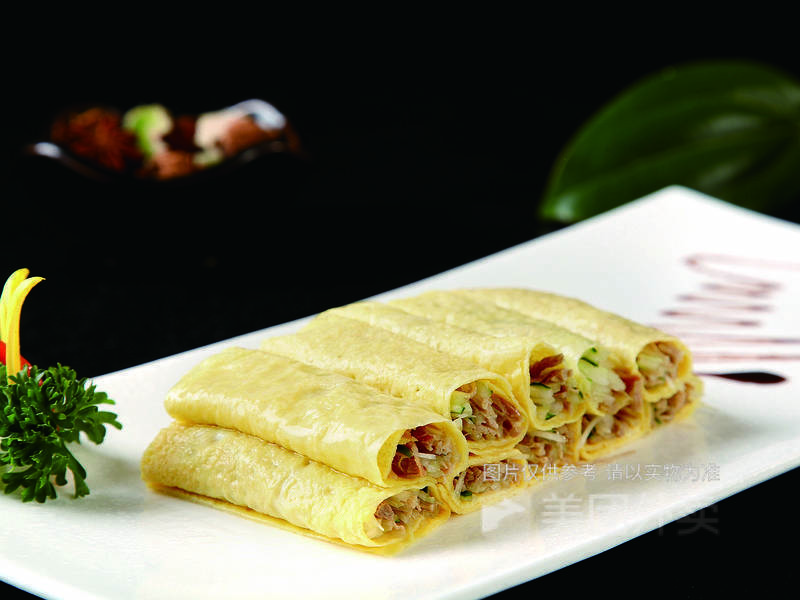 脆皮鸭丝卷图片