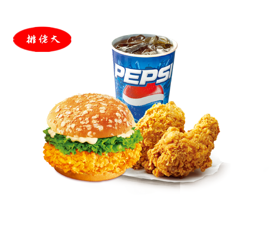 香辣鸡腿堡套餐图片