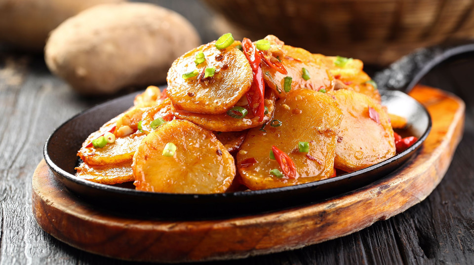 铁板土豆片图片