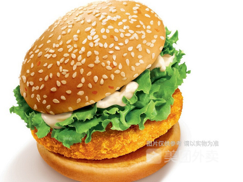 香辣鸡腿汉堡图片