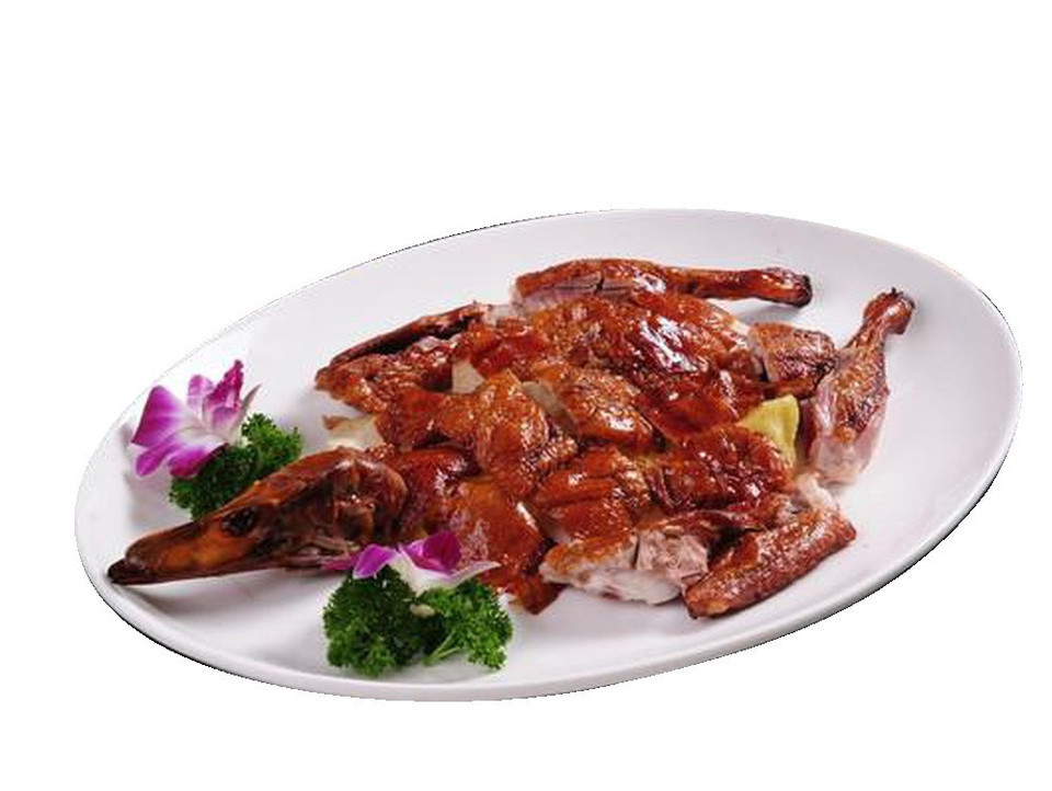 片皮烤鸭切块图片