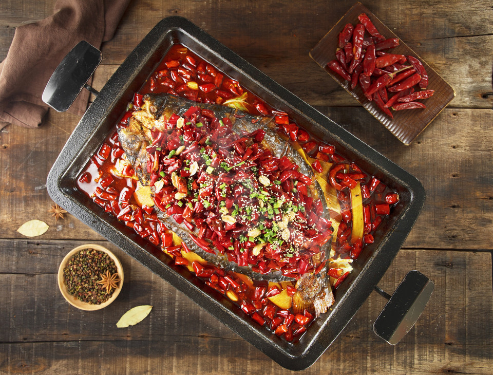 麻辣味烤鱼图片