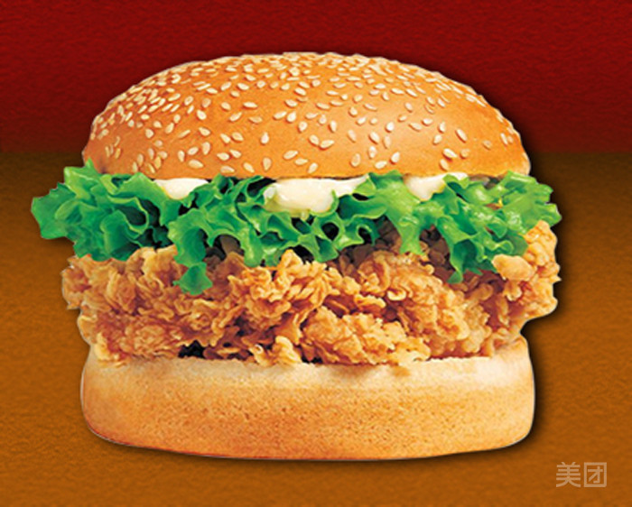 双层香辣鸡腿汉堡图片