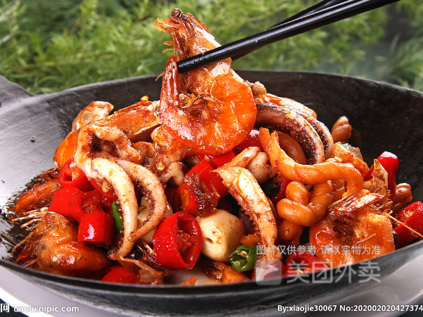 鱿鱼香辣虾图片