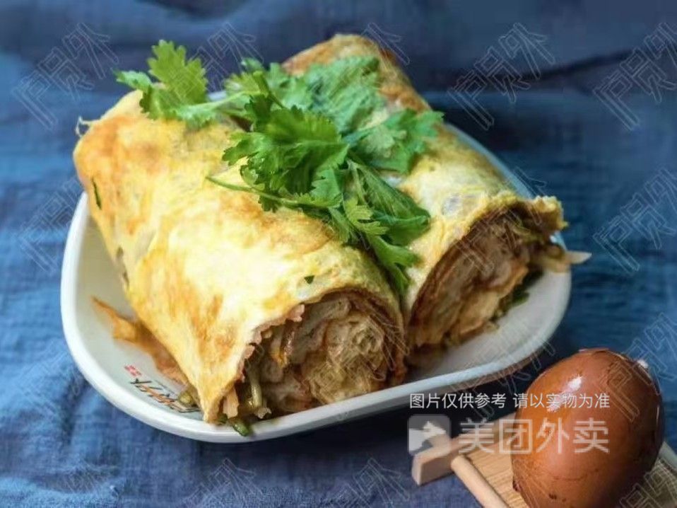 鸡蛋杂粮饼卷油条图片