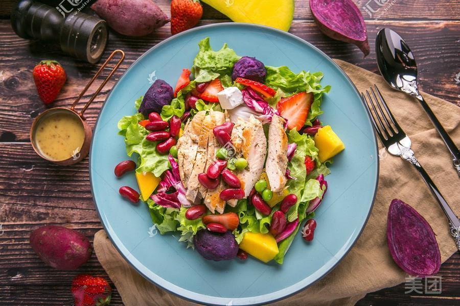 奥尔良鸡排沙拉图片