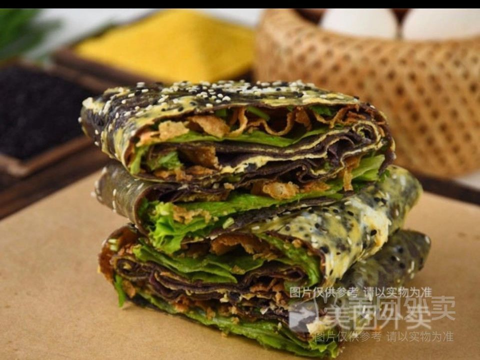 生态紫米煎饼图片