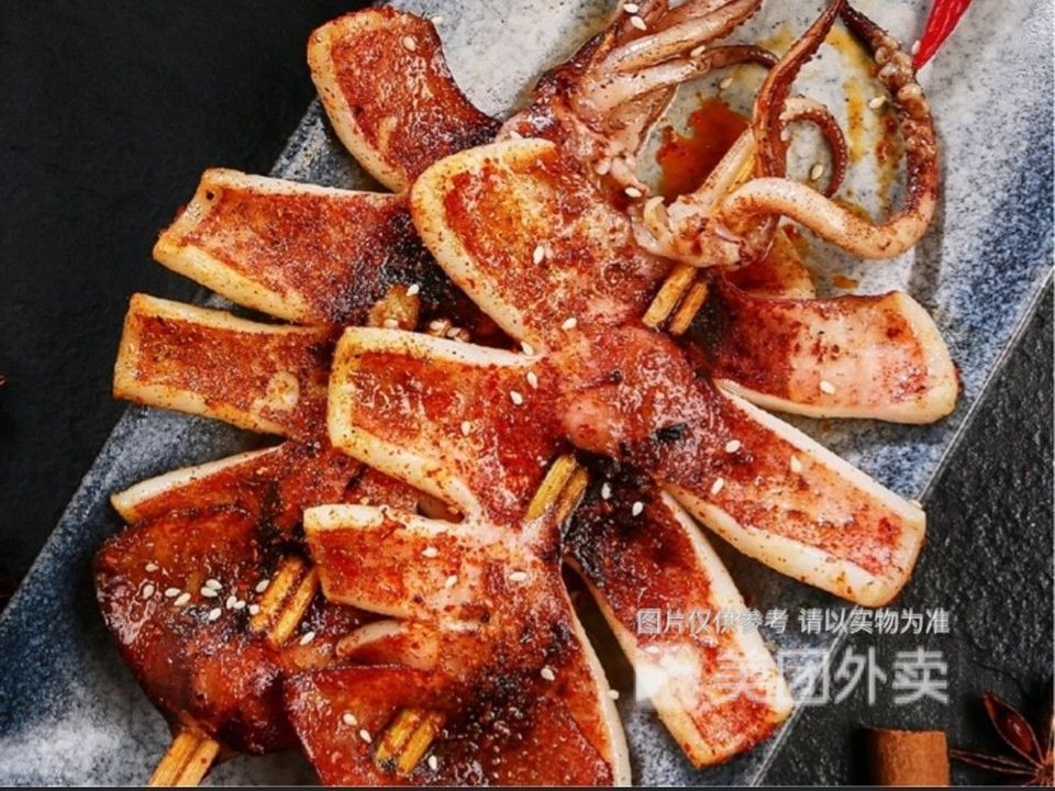 炭烤大鱿鱼图片