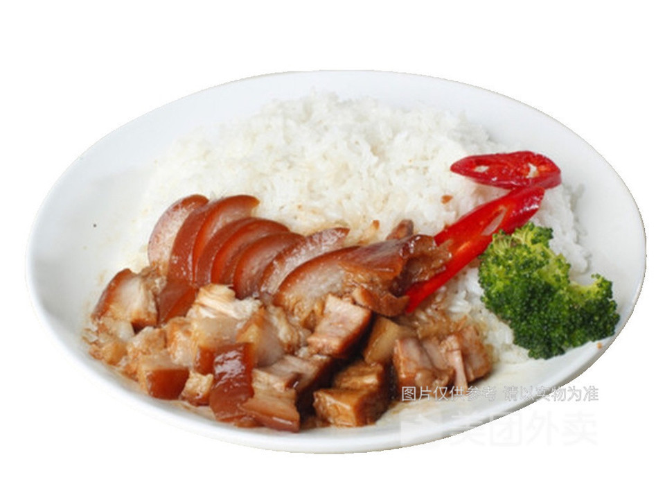 猪脚拼叉烧饭图片