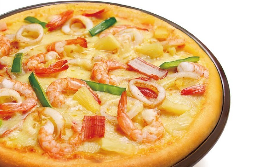 罗勒海鲜披萨图片