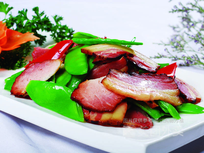 荷兰豆腊肉图片