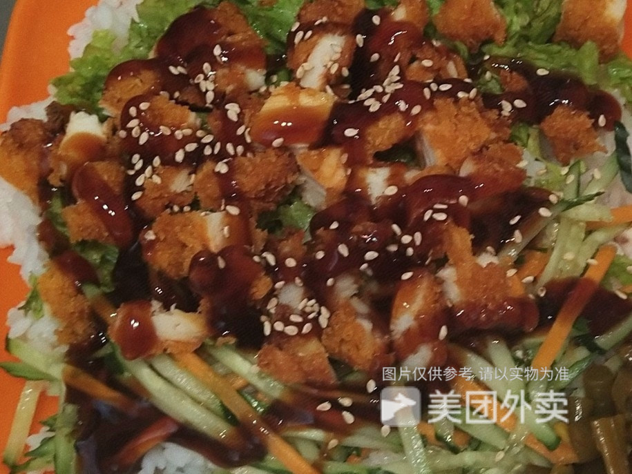 蜜汁脆皮鸡肉饭图片