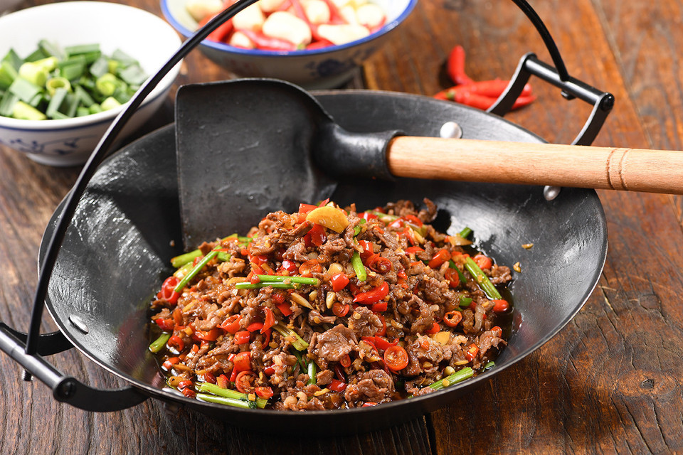 吊锅生炒黄牛肉图片