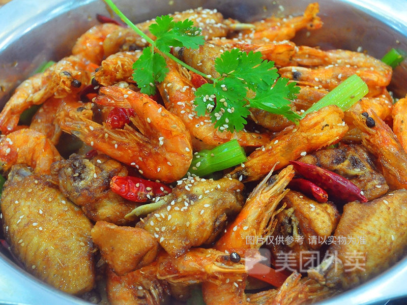 干锅翅中虾图片