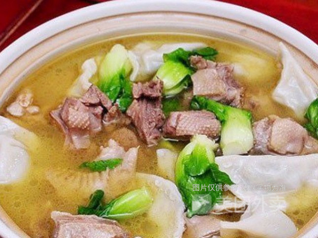 老鸭汤素三鲜水饺图片