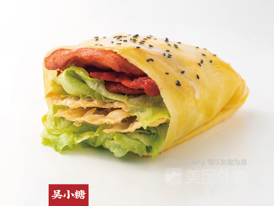 双蛋里脊煎饼图片