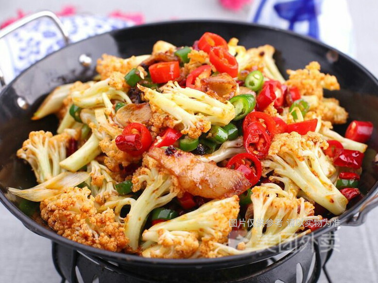 干锅有机菜花盖饭图片