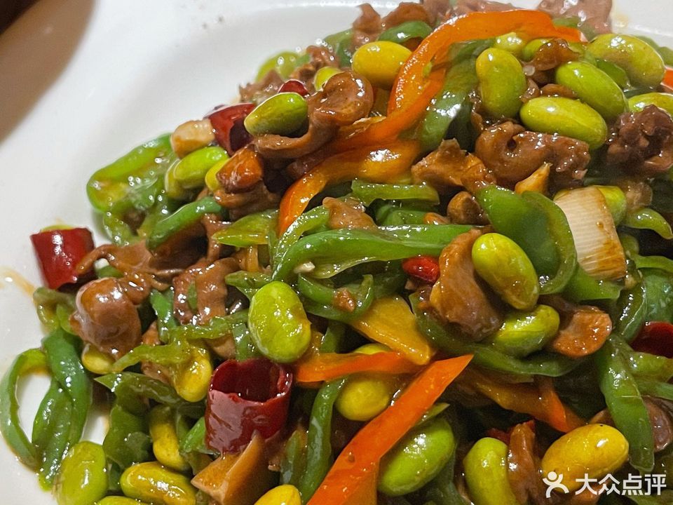 毛豆炒鸡杂图片