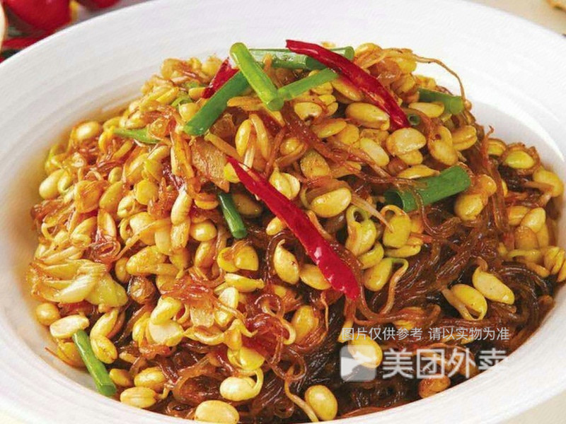 黄豆芽粉条炒肉图片