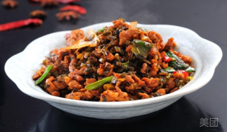 外婆菜炒肉丝图片