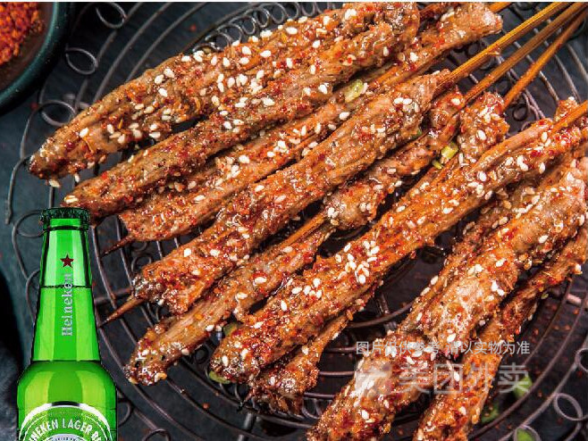 烤鲜牛肉串图片