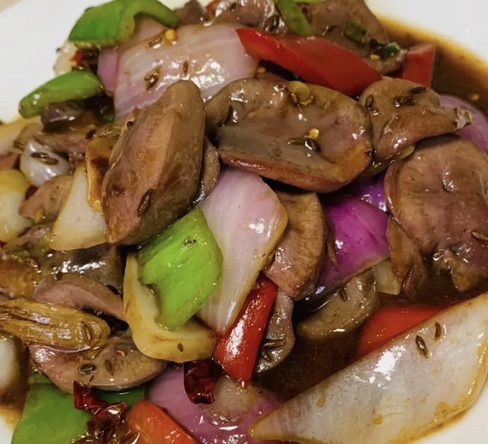 辣椒炒腰子图片