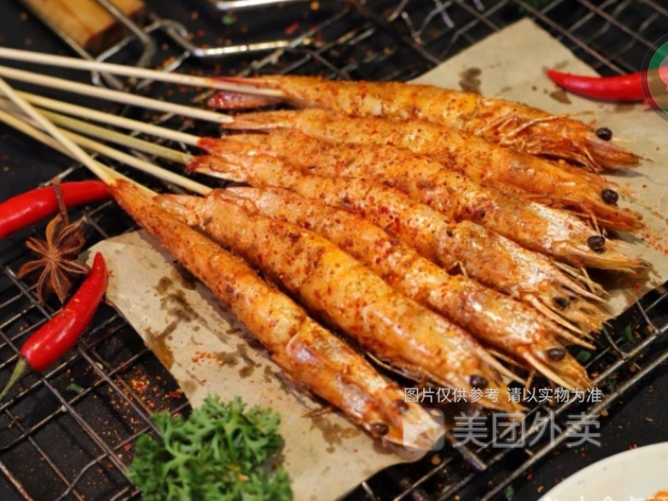 鲜烤海虾图片