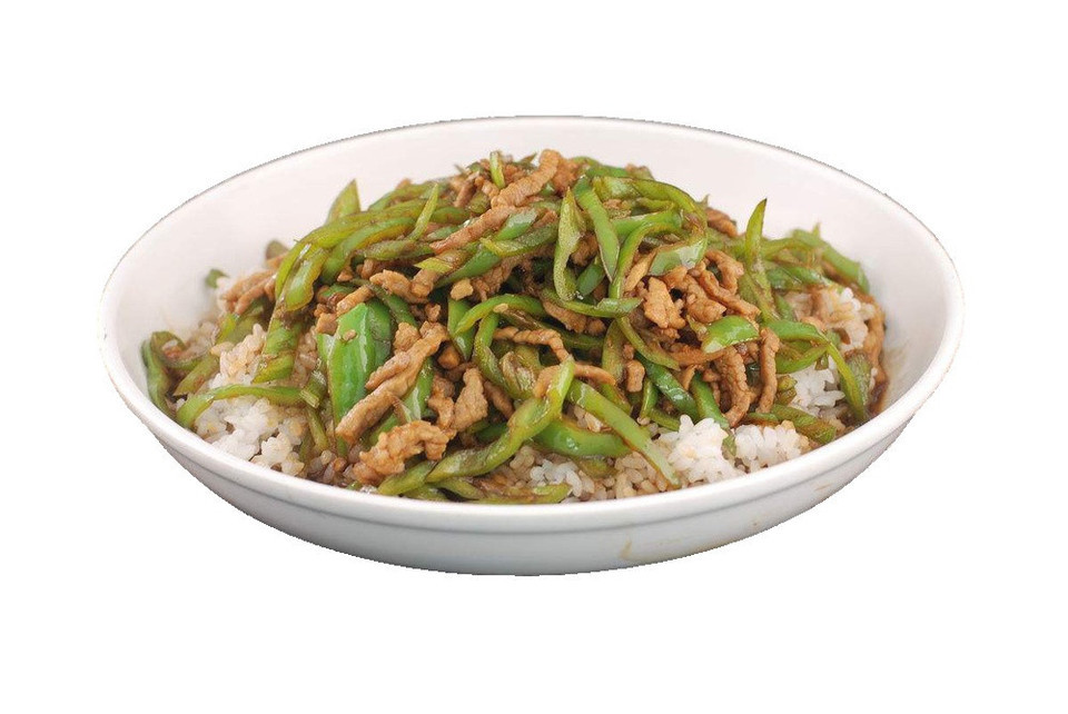 青椒肉丝盖浇饭图片