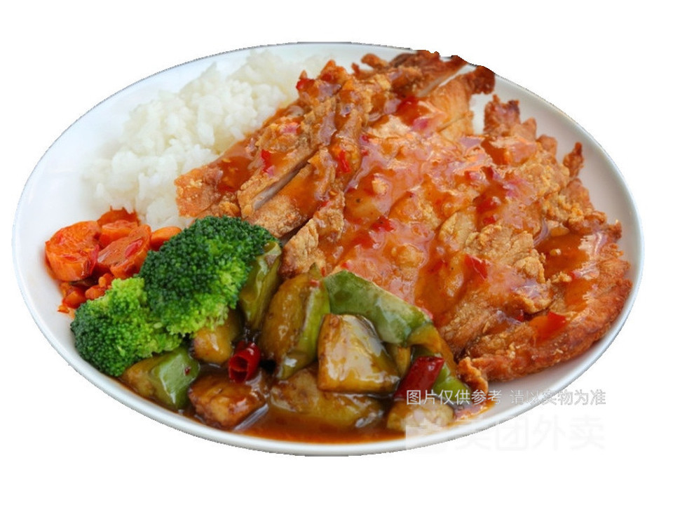 照烧脆皮鸡饭图片