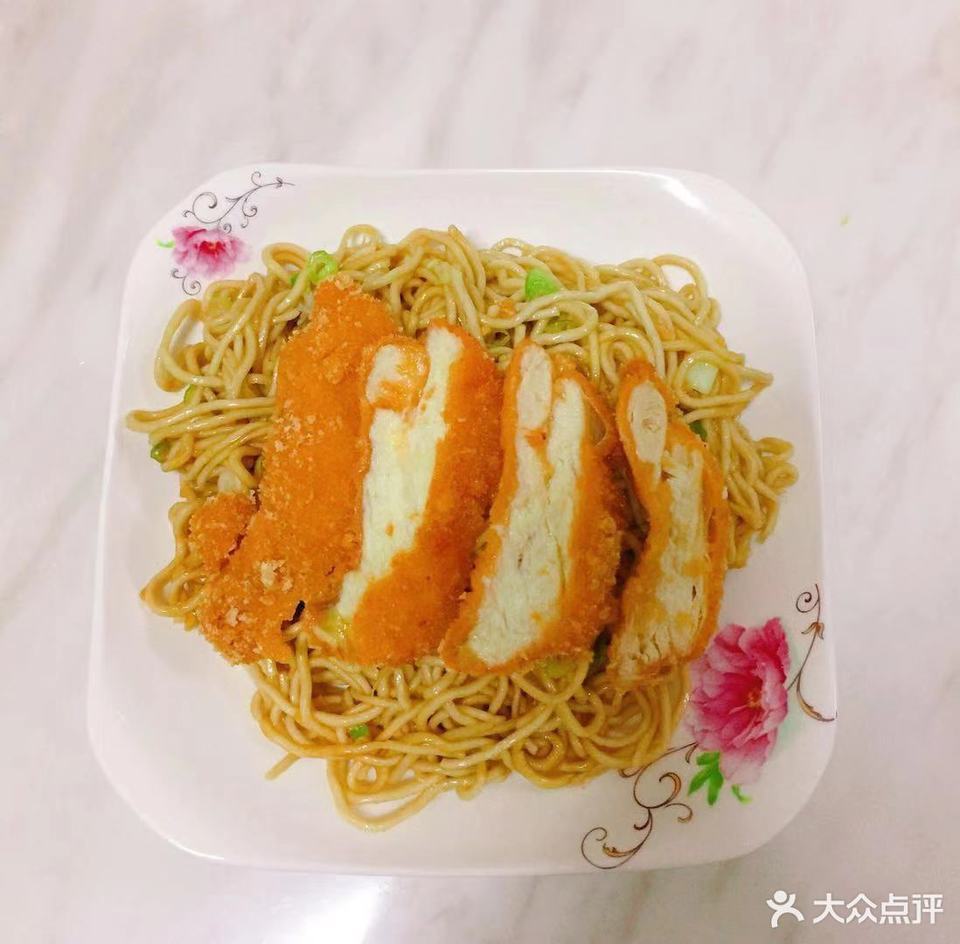 秘制鸡排拌面图片