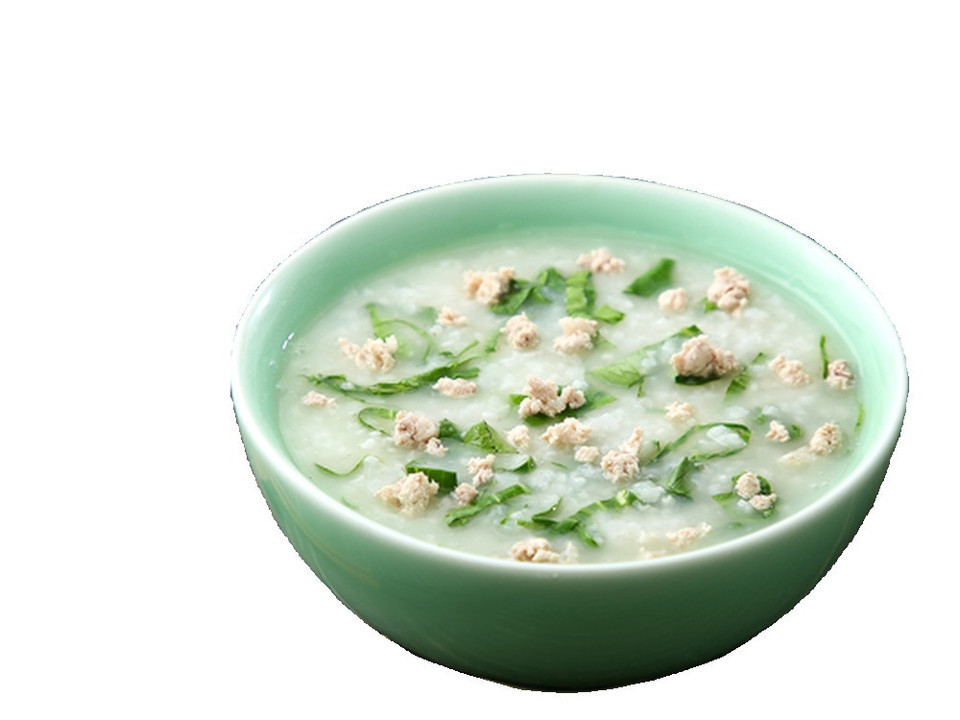 青菜瘦肉粥图片