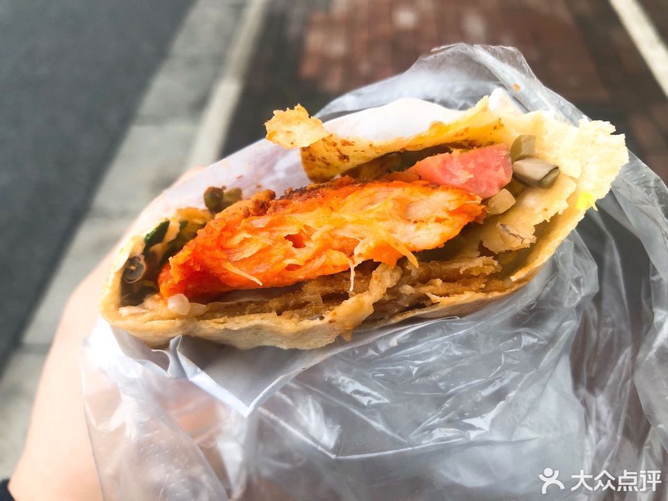 鸡柳煎饼果子图片