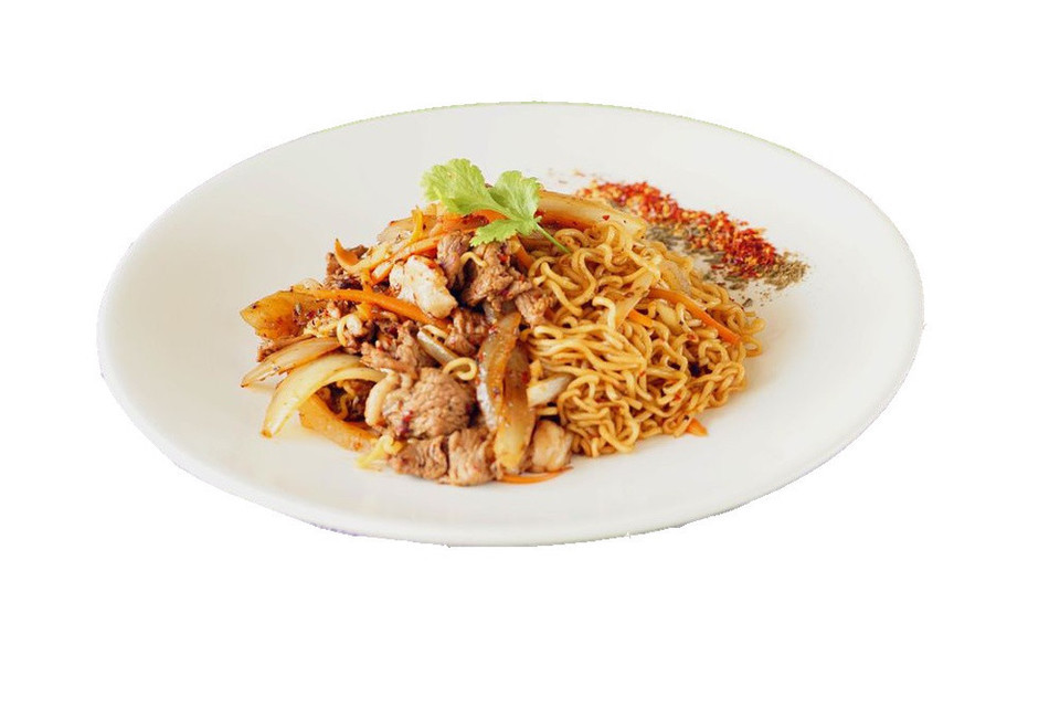 孜然羊肉盖浇面图片