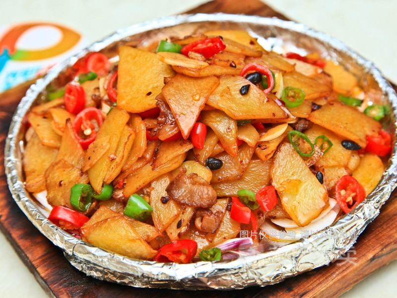 铁板土豆片图片