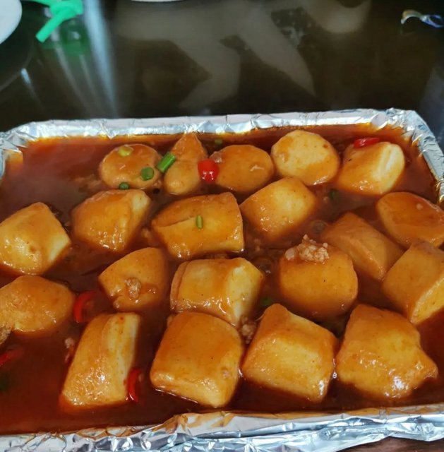 锡纸日本豆腐图片