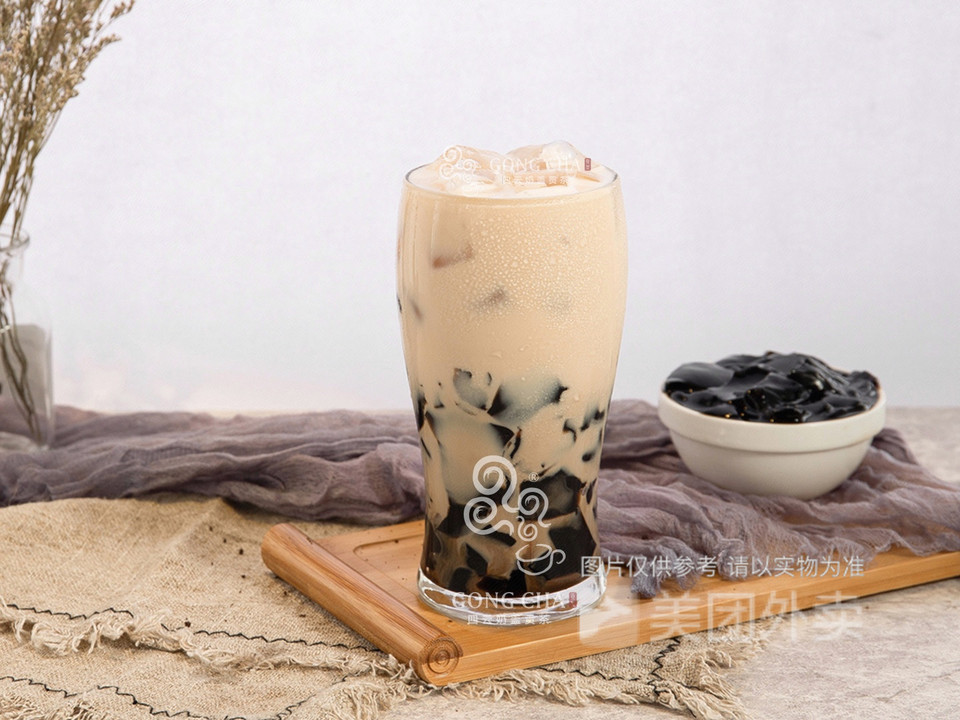 仙草冻奶茶图片