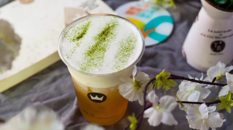 芝士黄金绿茶图片