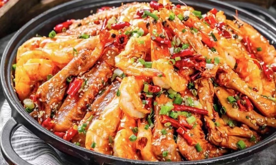 鸭恋虾锅图片