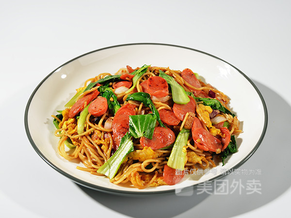 鸡蛋青菜炒粉图片