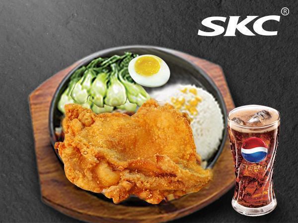 脆香鸡排饭送可乐图片